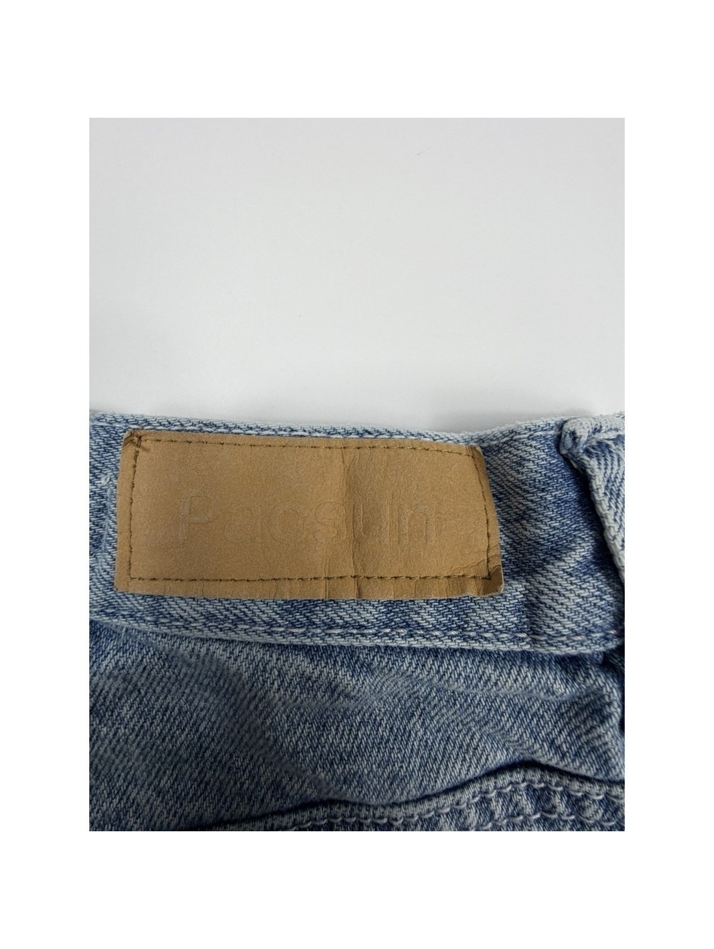PacSun Boy Fit Cargo Shorts Womens Size 22 Light Wash Denim Baggy Y2K Skater - Picture 9 of 9